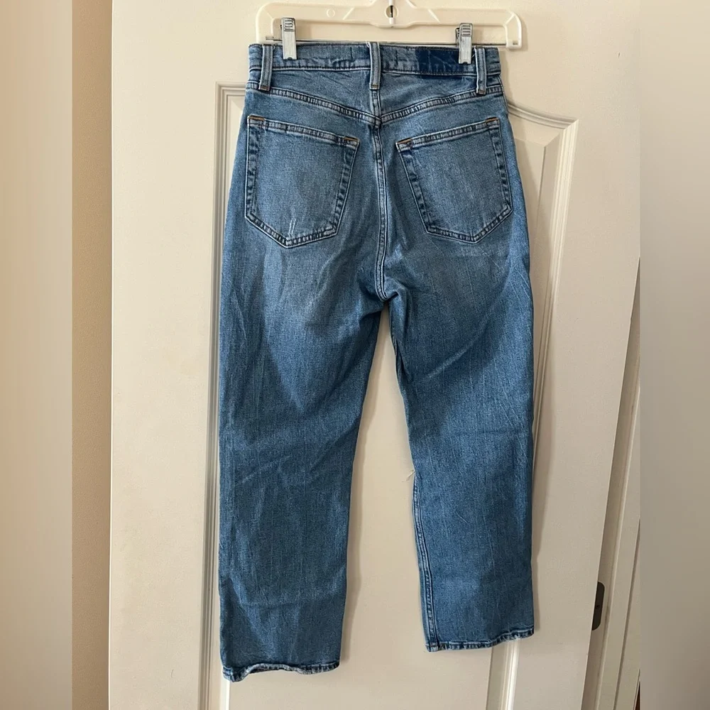 Abercrombie & Fitch Distressed Ankle  Straight Hi-Rise Jeans Women’s Size 2 - Picture 4 of 16